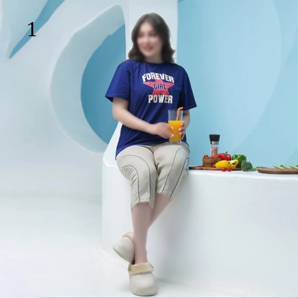 تیشرت شلوارک راسته برمودا زنانه 16641