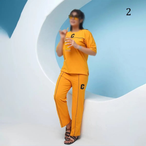 تیشرت شلوار راسته مینیمال زنانه 21639
