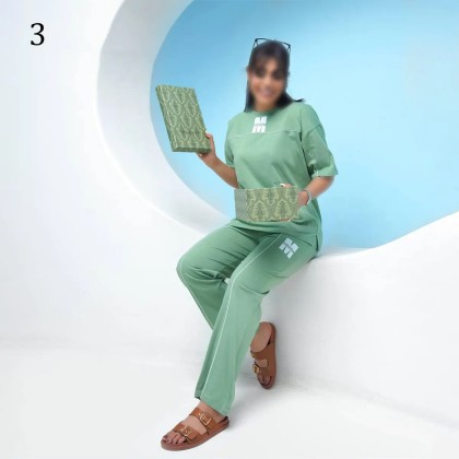 تیشرت شلوار راسته مینیمال زنانه 21639