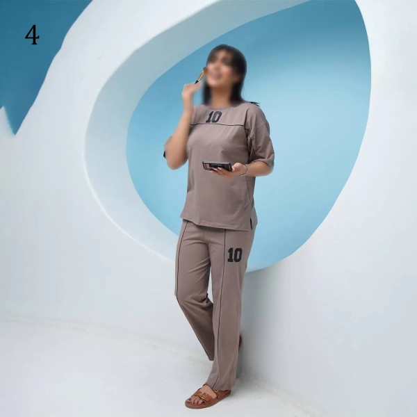 تیشرت شلوار راسته مینیمال زنانه 21639