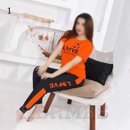 ست بلوز شلوار آستین کوتاه LOVE زنانه 1511