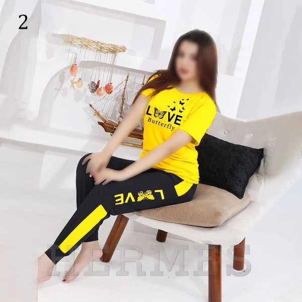 ست بلوز شلوار آستین کوتاه LOVE زنانه 1511