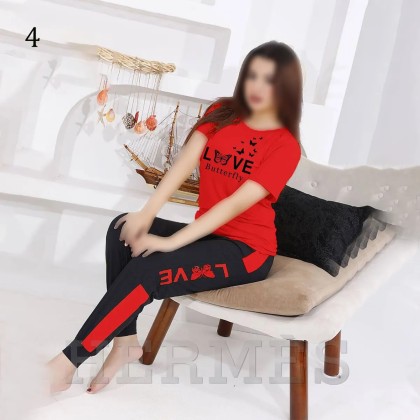 ست بلوز شلوار آستین کوتاه LOVE زنانه 1511