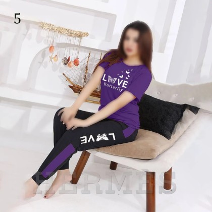 ست بلوز شلوار آستین کوتاه LOVE زنانه 1511
