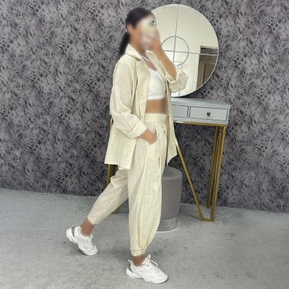 کت و شلوار لنین نچرال زنانه 220043
