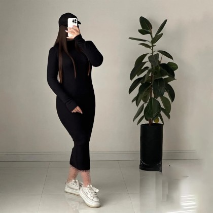 ماکسی یقه اسکی زنانه مدل اسلیم
