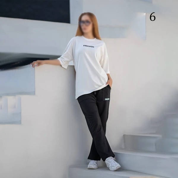 ست تیشرت شلوار لش زنانه 00880