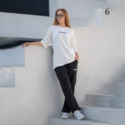 ست تیشرت شلوار لش زنانه 00880
