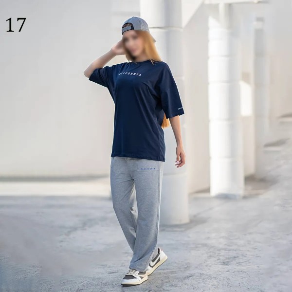 ست تیشرت شلوار لش زنانه 00880