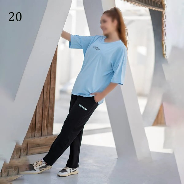 ست تیشرت شلوار لش زنانه 00880