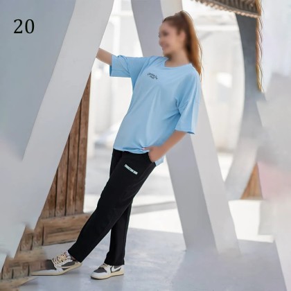 ست تیشرت شلوار لش زنانه 00880