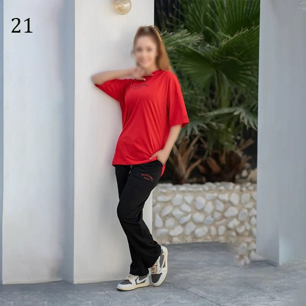 ست تیشرت شلوار لش زنانه 00880