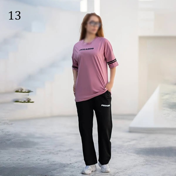 ست تیشرت شلوار لش زنانه 00881