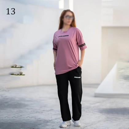 ست تیشرت شلوار لش زنانه 00881