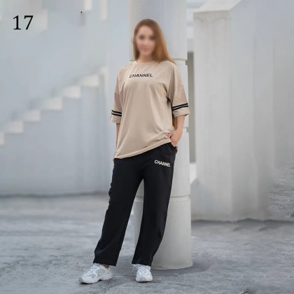 ست تیشرت شلوار لش زنانه 00881