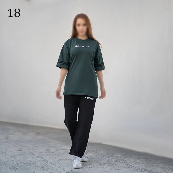ست تیشرت شلوار لش زنانه 00881
