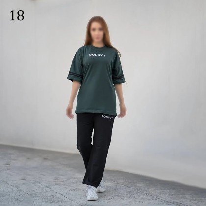 ست تیشرت شلوار لش زنانه 00881
