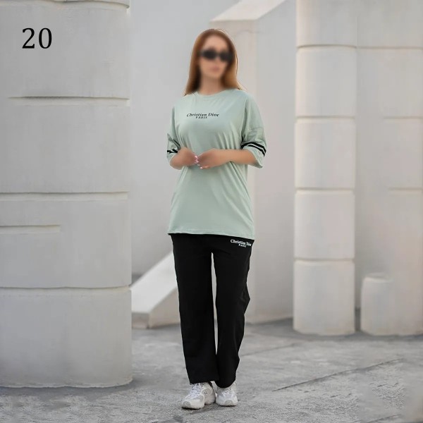 ست تیشرت شلوار لش زنانه 00881