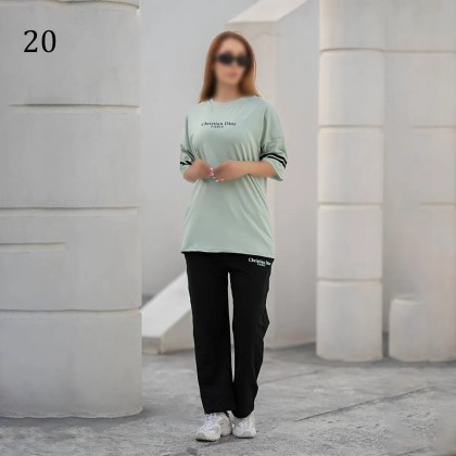 ست تیشرت شلوار لش زنانه 00881
