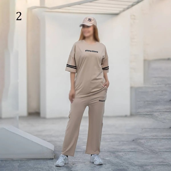 ست تیشرت شلوار لش زنانه 00882