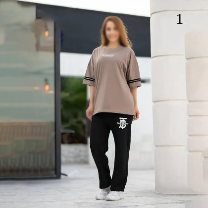 ست تیشرت شلوار لش زنانه 00882