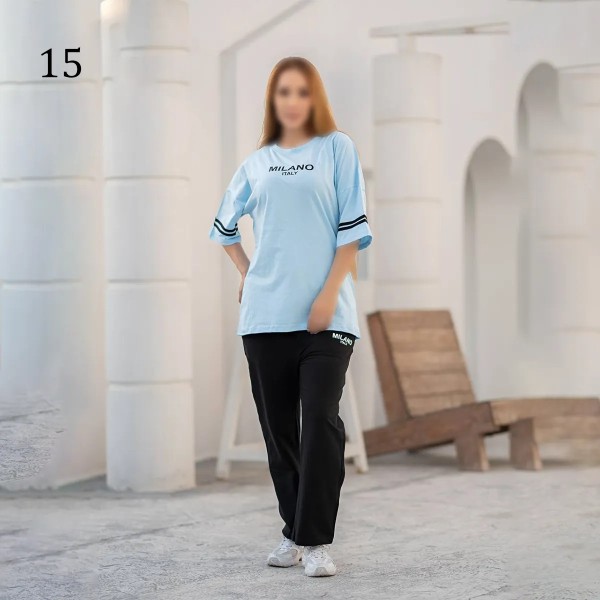ست تیشرت شلوار لش زنانه 00882