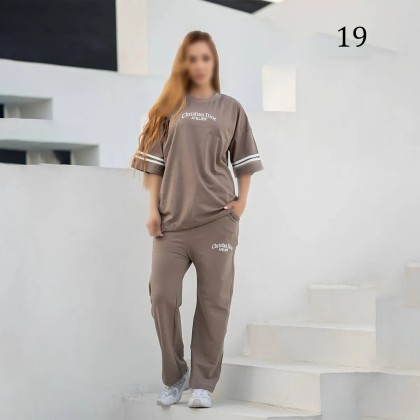 ست تیشرت شلوار لش زنانه 00882