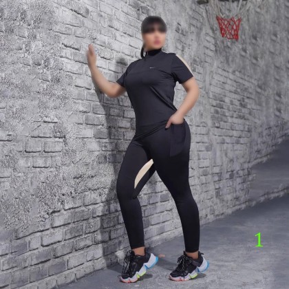 ست بلوز نیم زیپ شلوار ورزشی زنانه سایزبزرگ 24688