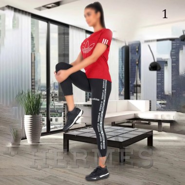 ست تیشرت شلوار استین کوتاه  adidas زنانه 1477
