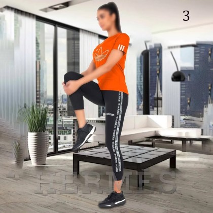 ست تیشرت شلوار استین کوتاه  adidas زنانه 1477