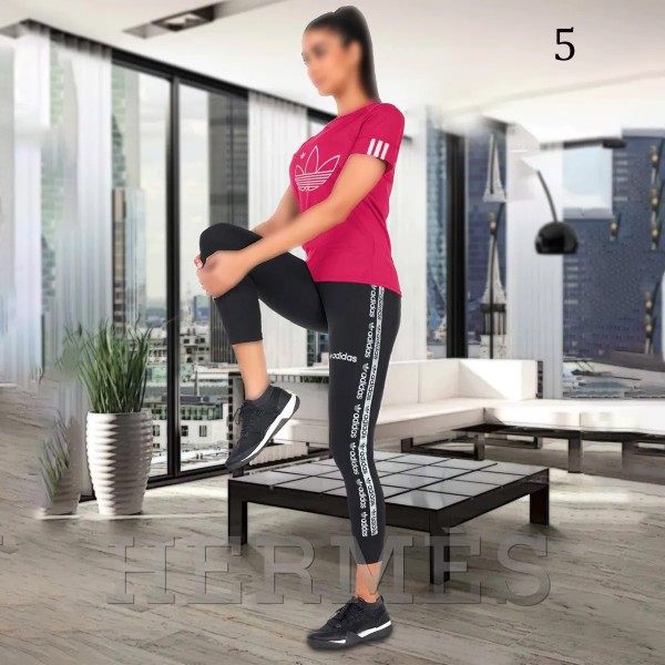 ست تیشرت شلوار استین کوتاه  adidas زنانه 1477