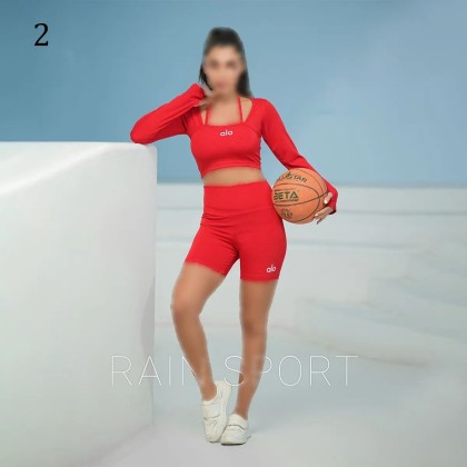 ست کراپ شلوارک انگشتی ورزشی زنانه 4167