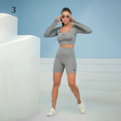 ست کراپ شلوارک انگشتی ورزشی زنانه 4167