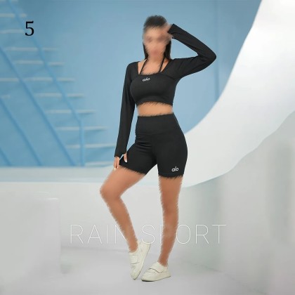 ست کراپ شلوارک انگشتی ورزشی زنانه 4167