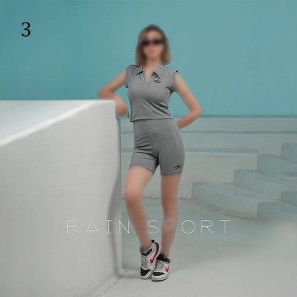 ست کراپ شلوارک اسپرت زنانه 4156