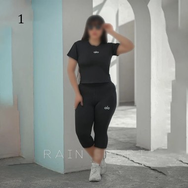 ست کراپ شلوارک سایز بزرگ زنانه 4139