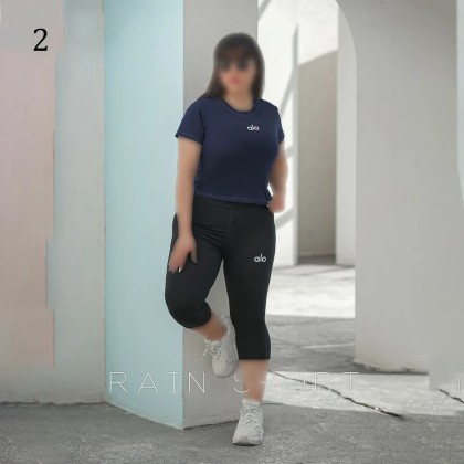 ست کراپ شلوارک سایز بزرگ زنانه 4139