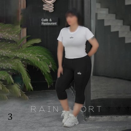 ست کراپ شلوارک سایز بزرگ زنانه 4139