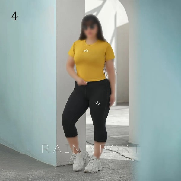 ست کراپ شلوارک سایز بزرگ زنانه 4139