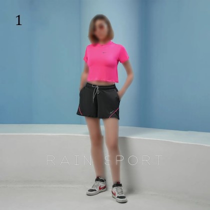ست کراپ شلوارک ورزشی زنانه 4153