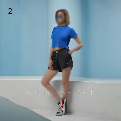 ست کراپ شلوارک ورزشی زنانه 4153
