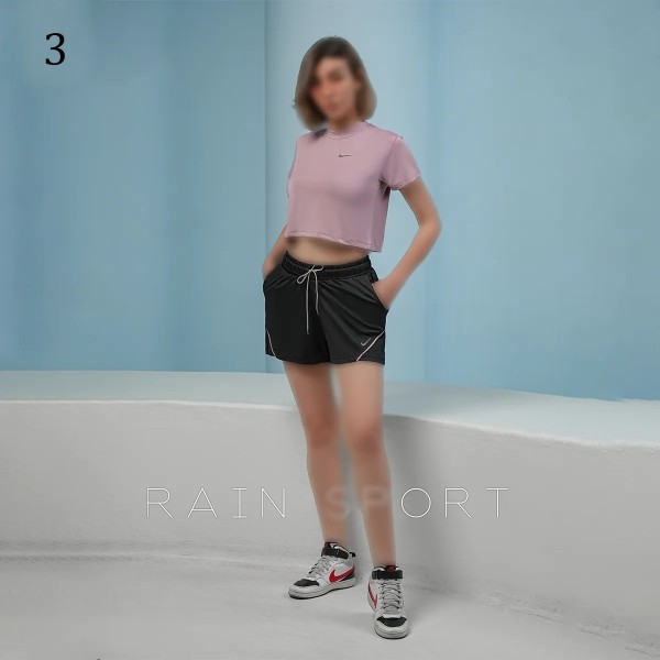 ست کراپ شلوارک ورزشی زنانه 4153