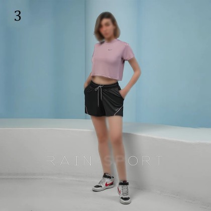 ست کراپ شلوارک ورزشی زنانه 4153