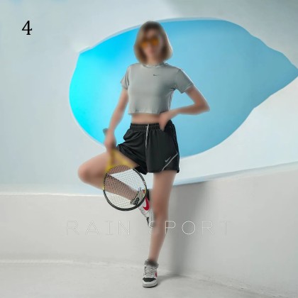 ست کراپ شلوارک ورزشی زنانه 4153