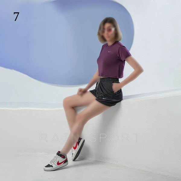 ست کراپ شلوارک ورزشی زنانه 4153