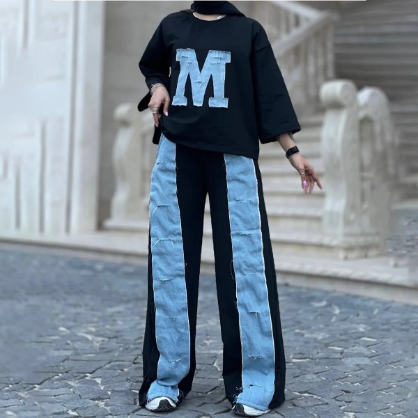 ست تیشرت شلوار زنانه 38090