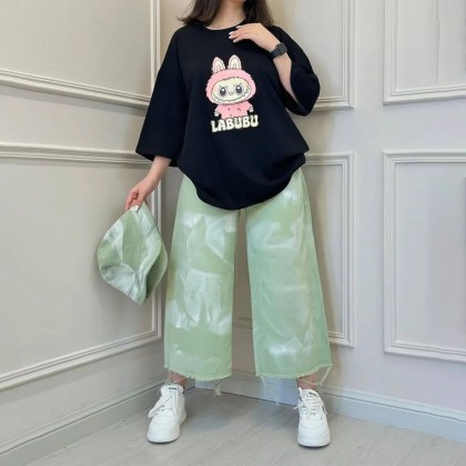 تیشرت باکسی labubu زنانه 100448