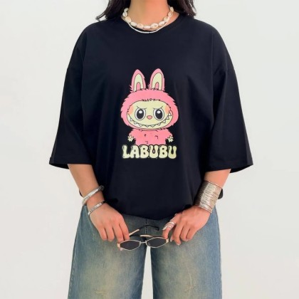 تیشرت باکسی labubu زنانه 100448