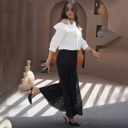 شلوار پلیسه دانتل زنانه 87995