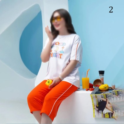تیشرت شلوارک راسته برمودا زنانه 12932